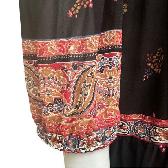JOIE Alpina 100% Silk Dress Caviar Paisley Tie Neck Loose Fit Dress With Slip - Picture 7 of 16